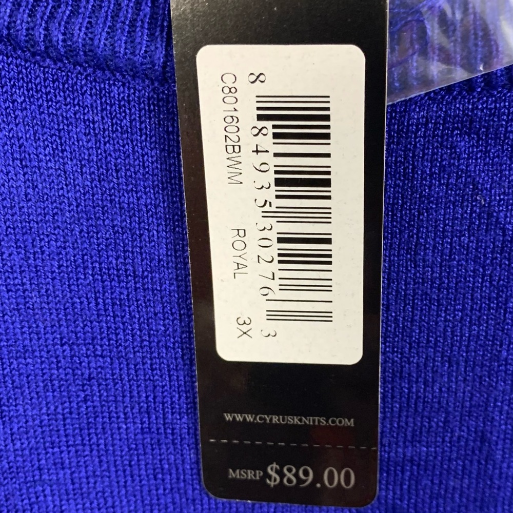 NWT Cyrus Lightweight Sweater Women Sz 3XL Royal Blue‎ Pockets Rounded Hem - Picture 3 of 14